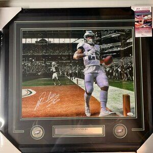 Miles Sanders Autograph Signed Eagles 16x20 Spotlight Photo Framed JSA